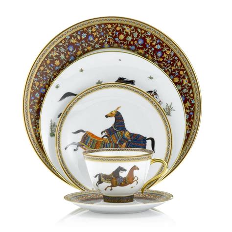 hermes horse china set|authentic hermes flatware.